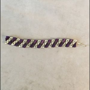 Gold Tone and Purple Bracelet